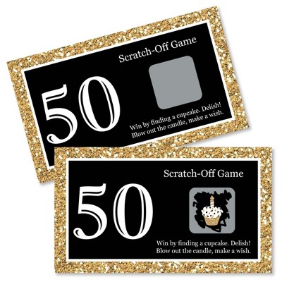 Big Dot of Happiness Adult 50th Birthday - Gold - Birthday Party Game Scratch Off Cards - 22 Count