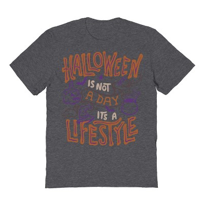 Rerun Island Men's Halloween Is Not A Day - Typography Funny Quotes Gift Halloween Short Sleeve Graphic Cotton T-Shirt