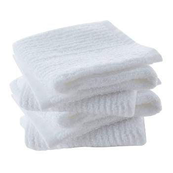Bar Mop Cleaning Kitchen Dish Cloth Towels,100% Cotton, Machine Washable,  Everyday Kitchen Basic Utility Bar Mop Dishcloth Set of 12, White - Living  Fashions