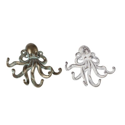 Set of 2 Coastal Metal Wall Hooks Bronze - Olivia & May