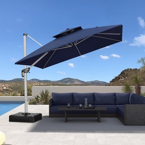 PURPLE LEAF Premium Patio Umbrella Classic SUNBRELLA Cantilever Umbrellas with Base 360 Degree Rotation for Garden Pool - 1 of 4