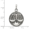 Black Bow Jewelry Sterling Silver Libra the Scale Zodiac Embossed Circle Pendant - 4 of 4