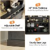 Coffee Bar Cabinet with LED Lights 72" Tall Buffet Cabinet with Storage Farmhouse Kitchen Sideboard Tall Coffee Hutch with Microwave Stand - 3 of 4