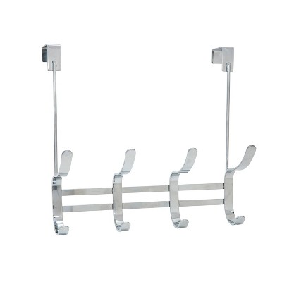 Chrome Over-the-Door 8-Hook Steel Rack for Coats and Towels