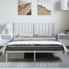 vidaXL King Metal Bed Frame with Headboard, Under Bed Storage, Noise Free, White, No Mattress - 3 of 4