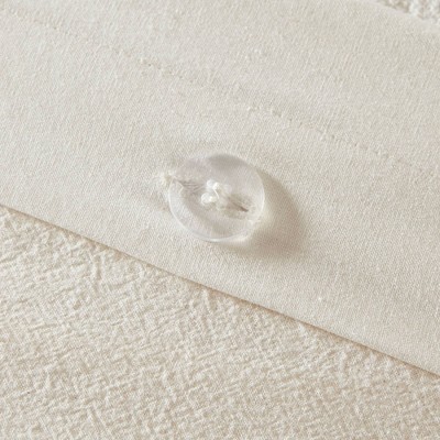 Ivory Cotton Chenille King/Cal King Duvet Cover Set