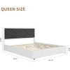 Upholstered Bed Frame with Headboard,Padded Fabric Headboard,Wood Slat Platform Bed Frame - 4 of 4