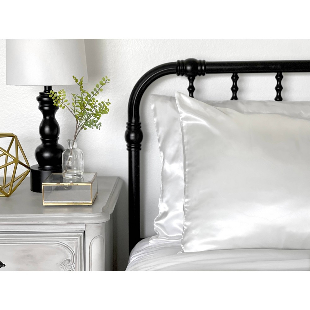 Photos - Pillowcase Morning Glamour Standard Satin Solid  Set True White