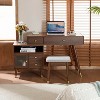 ORRD 3-in-1 Walnut Vanity Desk with Lighted Flip-Top Mirror, Adjustable Cabinet & Stool - 4 of 4