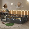 Full Size Floor Bed Frame with High Rails, Light and Storage Shelf - 4 of 4