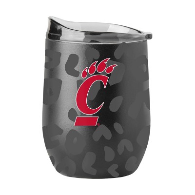 NCAA Cincinnati Bearcats 16oz Black Leopard Stainless Steel Wine Tumbler