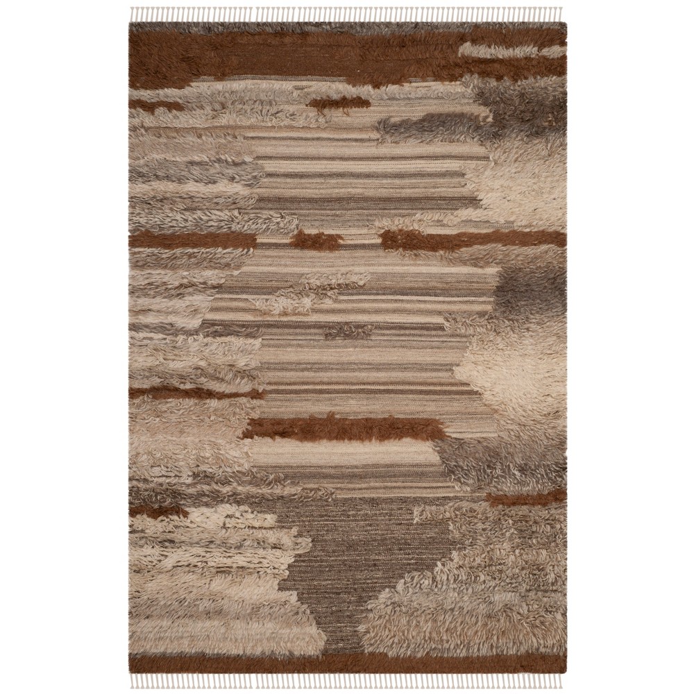 4'x6' Camouflage Knotted Area Rug Gray/Brown - Safavieh