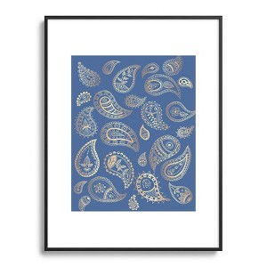 Cynthia Haller Classic blue and gold paisley Metal Framed Art Print - Deny Designs - 1 of 4