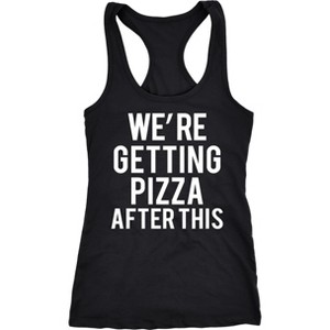 Womens Were Getting Pizza After This Funny Workout Sleeveless Fitness Tank Top - Crazy Dog Women's Tank Top - 1 of 4