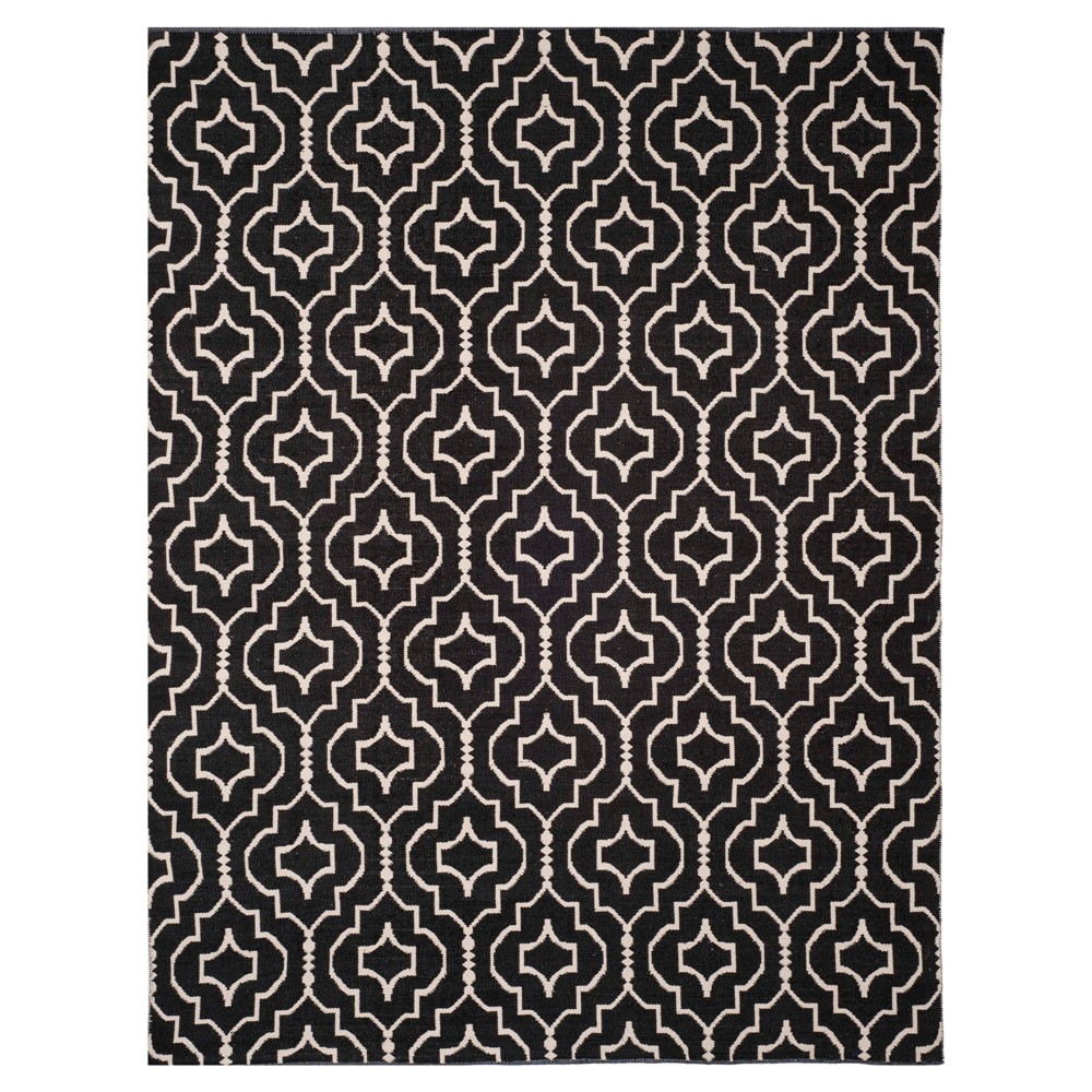 8'x10' Seton Woven Rug Black/Ivory - Safavieh