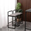 Set of 2 Counter Height Barstools, Modern PU Upholstered Chairs with Backrest, Metal Legs & Footrest, Comfortable & Stylish for Kitchen - 2 of 4