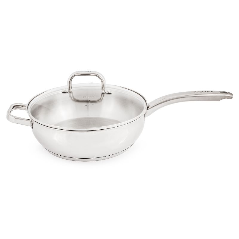 BergHOFF Belly Shape 18/10 Stainless Steel Skillet With Glass Lid, 1 of 5