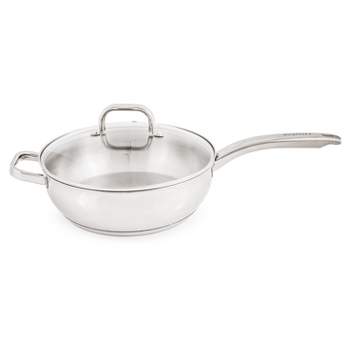 BergHOFF Belly Shape 18/10 Stainless Steel Skillet With Glass Lid