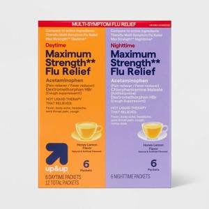 Multi-Symptom Max Flu Relief Day and Night Combo Pack Powder - Acetaminophen - Honey Lemon - 12ct - up&up™ - 1 of 4
