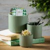 Sullivans 3", 3.5" & 4.5" Round Sage Ceramic Planters Set of 3, Gray - 3 of 4