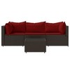 vidaXL 4 Piece Patio Lounge Set with Cushions Brown Poly Rattan - 4 of 4