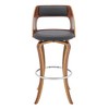 29" Swivel Faux Leather and Wood Bar Stool with Comfortable Seat and Sturdy Base for Kitchen or Bar - 3 of 4