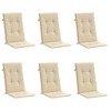 vidaXL Garden Highback Chair Cushions 6 pcs Beige 47.2"x19.7"x1.2" Fabric - 3 of 4
