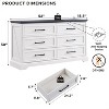 SinCiDo 6 Drawer Dresser for Bedroom, Farmhouse TV Stand with 6 Drawers, 52″ W Rustic Dresser Wood Chest of Drawers for Bedroom, Off White - 3 of 4