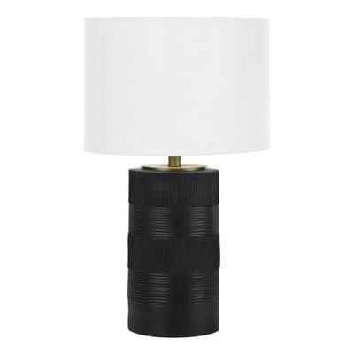 Monarch Specialties Lighting 24inchH Table Lamp Black Resin Ivory / Cream Shade Contemporary