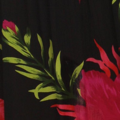 black - red floral