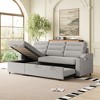 83.5" Upholstered Convertible L-Shaped Sleeper Sectional Sofa with Pull-Out Bed, Reversible Storage Chaise, Cup Holder & Side Pocket - 2 of 4
