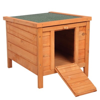 phiestina 20" Wooden Waterproof Rabbit Hutch, Pet Bunny Small Animal House, Natural Wood Color
