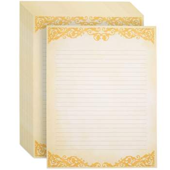 80 Sheets Stationery Letter Paper Writing A5 Kraft Vintage Letterhead Lined  and Blank Paper for Birthdays, Engagement Party, Poems, Lyrics and Letters