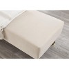 Modern Chaise Lounge Velvet Upholstered Accent Chair Bed Bench, Beige/Gray/Orange-ModernLuxe - 4 of 4