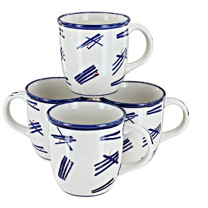 Blue Rose Polish Pottery 1800 Zaklady 4PC Mug Set - 1 of 2