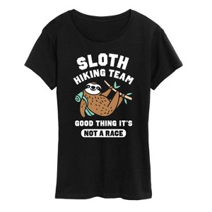 Women's - Instant Message - Sloth Hiking Team Short Sleeve Graphic T-Shirt - 1 of 4