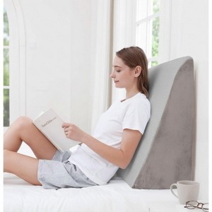 LISM 12 Inch Memory Foam Bed Wedge Pillow with Washable Cover - 1 of 4