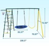 DSVIMOY Swing Set for Kids, Outdoor Backyard Playground, Swing Set with Ladder and Basketball Hoop, Blue, 106.5"*70.87"*72.83" - 3 of 4