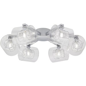 Possini Euro Design Wrapped Wire Modern Ceiling Light Flush Mount Fixture 24" Wide Chrome 6-Light Clear Glass for Bedroom Kitchen Living Room Hallway - 1 of 4