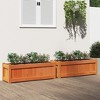 vidaXL Garden Planter Set of 2 Wax brown Solid pine wood Large - 2 of 4