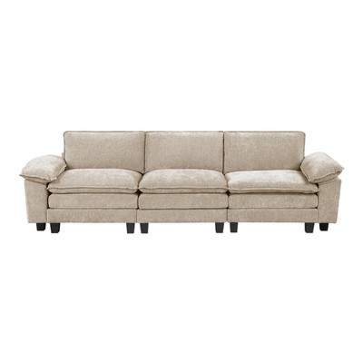 Modern Style Sofa Plush Comfort Brown Polyester Polyester Upholstery Contemporary Living Room Furniture 1pc Durable Plywood