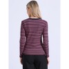 INSPIRE CHIC Women's Striped Long Sleeve Crew Neck Slim Fit Color Block T-Shirts - 3 of 4