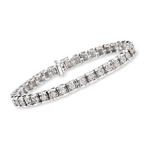 Ross-Simons 2.00 ct. t.w. Diamond Cluster Tennis Bracelet in Sterling Silver - 1 of 4