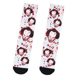 IT Socks Chapter 2 Pennywise Blood Spatter Sublimated Crew Socks - 1 of 4