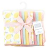 Hudson Baby Infant Girl Cotton Flannel Burp Cloths, Lemon Daisy 10 Pack, One Size - 2 of 4