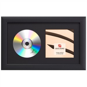 7x12 CD Picture Frame, Black - Official Collector Style CD1WB3, 1 Inch MDF with Glass, Wall Display for Signed CDs, Photos, Inserts, and Jackets - 1 of 4
