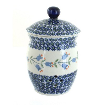 Blue Rose Polish Pottery P078 Manufaktura Garlic Keeper