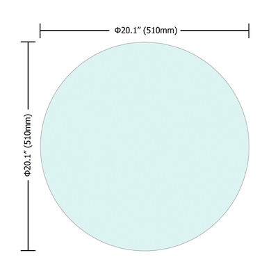 Anybear Round Tempered Glass Table Top, 0.24" Thick, Polished Edge