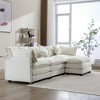 Whisen Modern Luxury L-Shape Chenille Upholstered Sectional Sofa Couch with Ottoman and 5 Pillows - 3 of 4