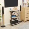 SEVOBAL TV Stands and Consoles Corner TV Stand with 4 Storage Shelves and Cable Management for Living Room, Gray, 23.5"*15.8"*33.8" - 2 of 4